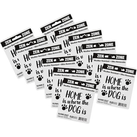 Decal Home Is Where The Dog Is 2.75 In X 3.5 In, 12-Pack PK